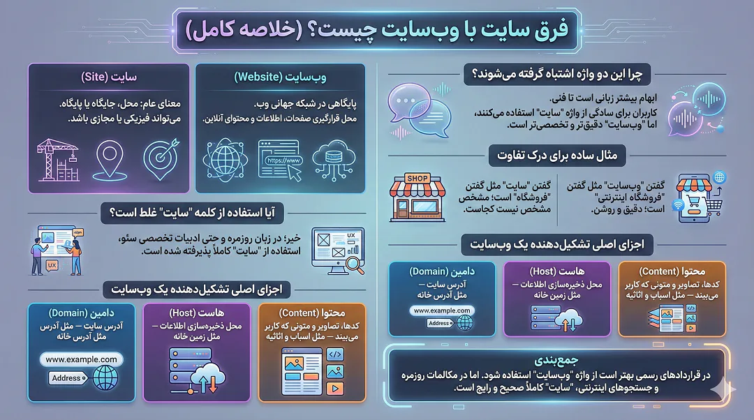 فرق سایت با وب سایت چیست؟