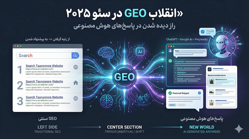 انقلاب GEO در سئو ۲۰۲۵: راز دیده شدن در پاسخ‌ های هوش مصنوعی