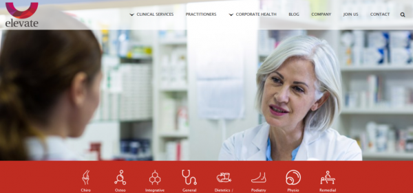 طراحی سایت بیمارستان Elevate