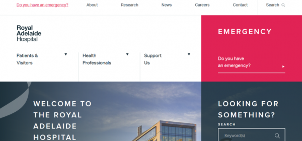 سایت بیمارستان Royal Adelaide