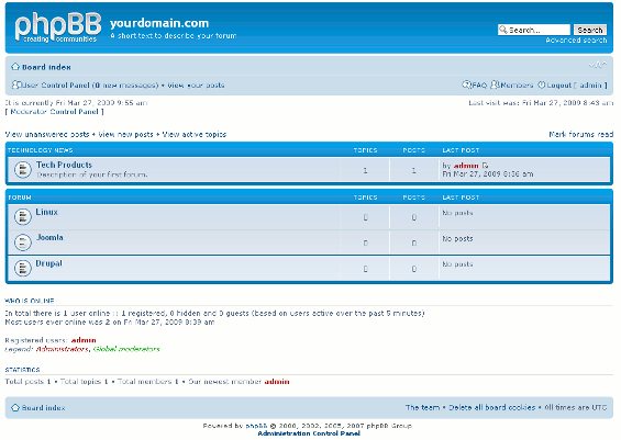 ساخت انجمن با phpbb