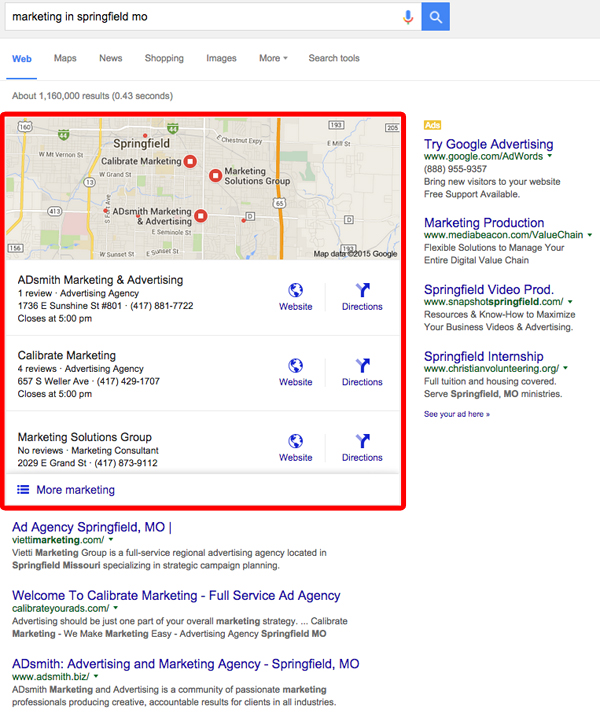 باکس جستجو محلی سئو