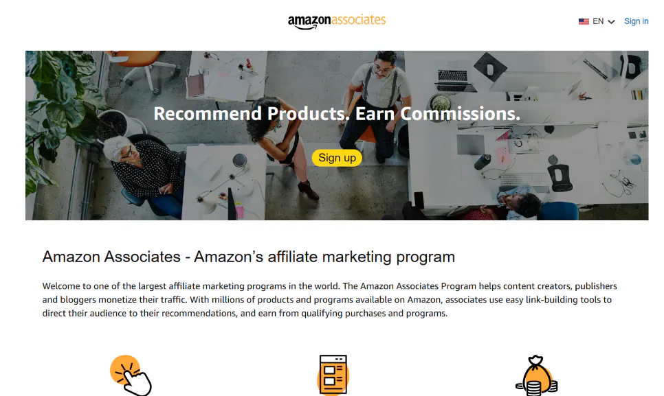 سیستم همکاری در فروش Amazon Associates