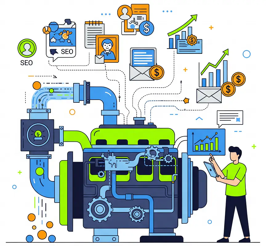 ساخت موتور رشد (بازاریابی و فروش)