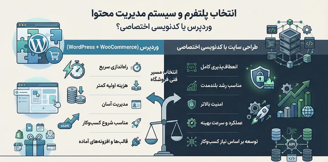 انتخاب پلتفرم و سیستم مدیریت محتوا