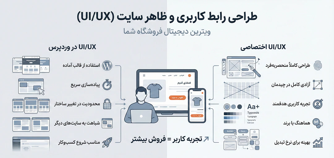 طراحی رابط کاربری و ظاهر سایت (UI/UX)